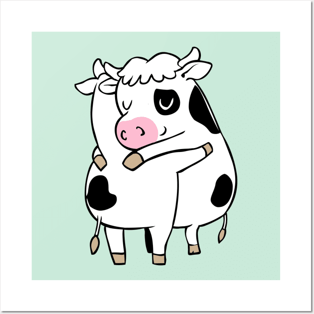 Cow Hugs Wall Art by huebucket